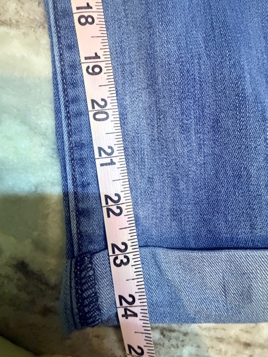 Levi Strauss Signature Size 20 Jeans Slim Straight Cuffed Medium Wash Stretch - Picture 9 of 10